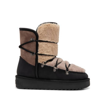 Black fur lined bootie