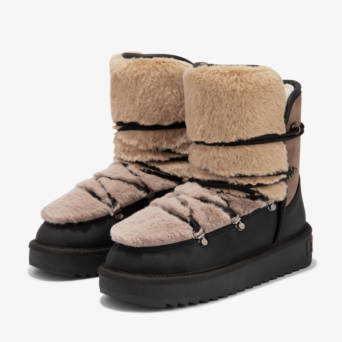 Black fur lined bootie