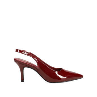 Red slingback patent pump