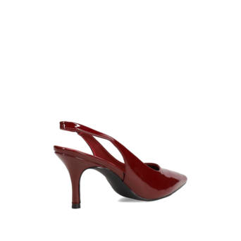 Red slingback patent pump