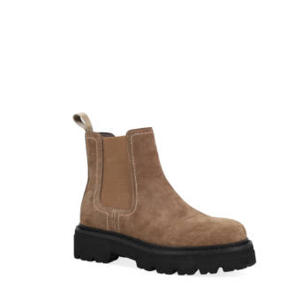 Taupe leather bootie