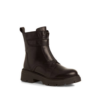 Black leather bootie