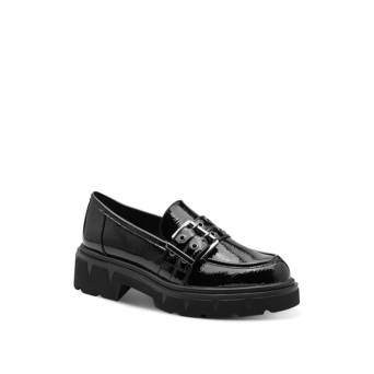 Black patent loafer