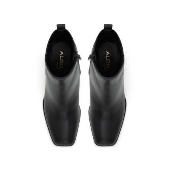 Black leather bootie REVA