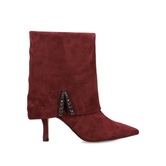 Burgundy bootie with gaiter