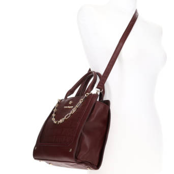 Burgundy handbag