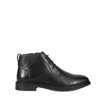 Men''s black leather bootie