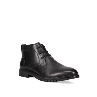 Men''s black leather bootie