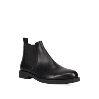 Men''s black leather bootie