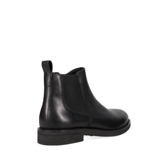 Men''s black leather bootie