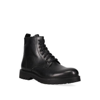 Men''s black leather bootie