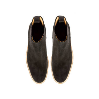 Black suede leather men''s low cut boot