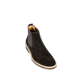 Black suede leather men''s low cut boot