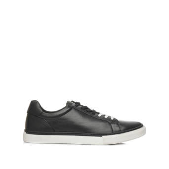 Ανδρικό μαύρο δερμάτινο sneaker