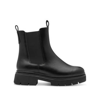 Black leather Chelsea bootie