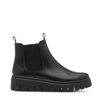 Black leather Chelsea bootie