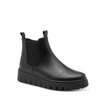 Black leather Chelsea bootie