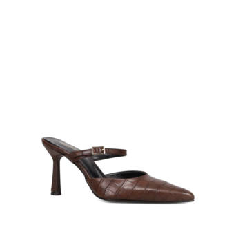 Καφέ γόβα mule