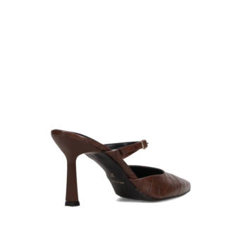 Καφέ γόβα mule