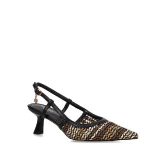 Black knit slingback pump
