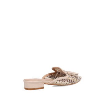 Beige knit mule