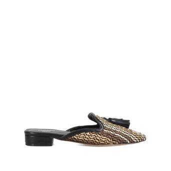 Black knit mule