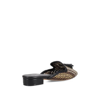 Black knit mule