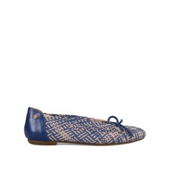 Blue wooven ballet flat