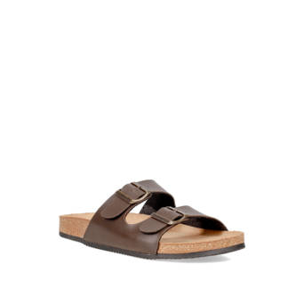 Καφέ ανδρικό footbed σανδάλι