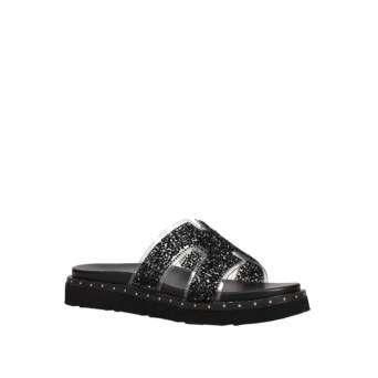 Black footbed sandal