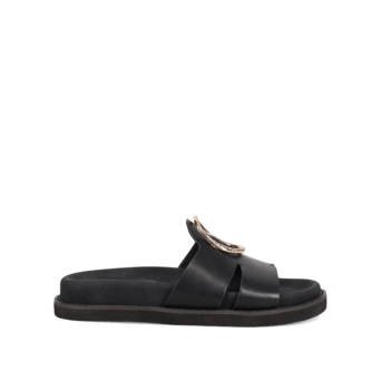 Black footbed sandal