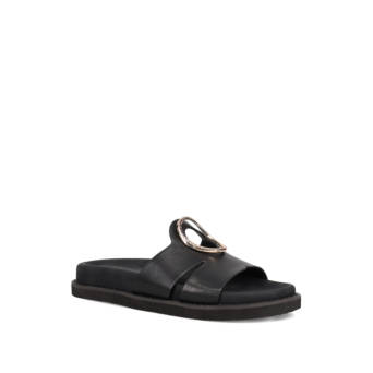 Black footbed sandal