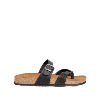 Μαύρο footbded sandal