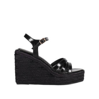 Black wedge sandal
