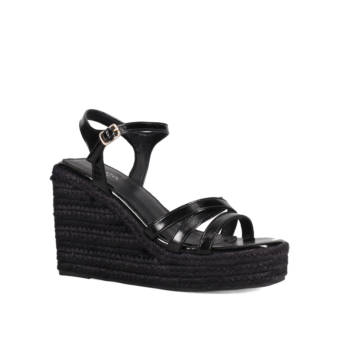 Black wedge sandal
