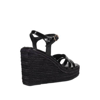 Black wedge sandal