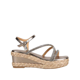 Pewter wedge sandal
