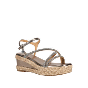 Pewter wedge sandal