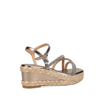 Pewter wedge sandal