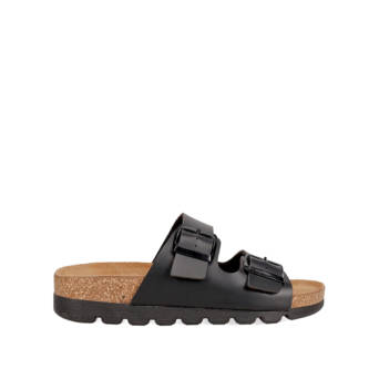 Black footbed sandal