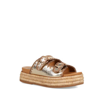 Gold flatform sandal