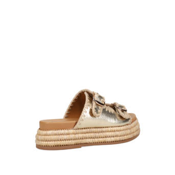 Gold flatform sandal