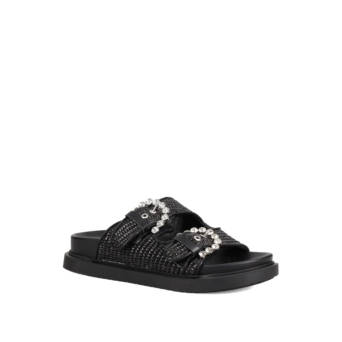 Black footbed sandal