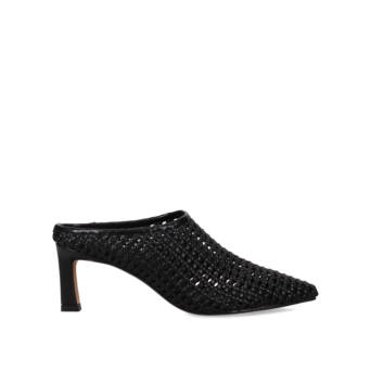 Black woven mule