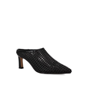 Black woven mule