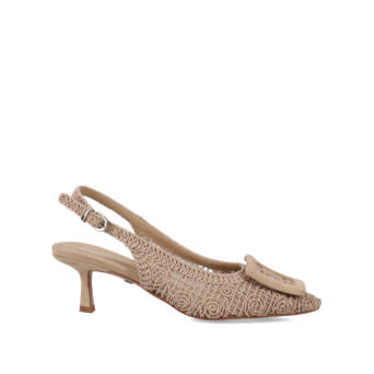 Beige slingback pump