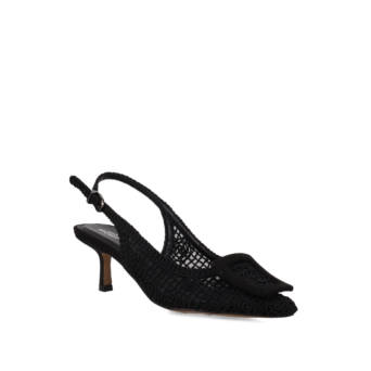 Black slingback pump