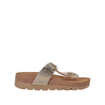 Gold footbed sandal