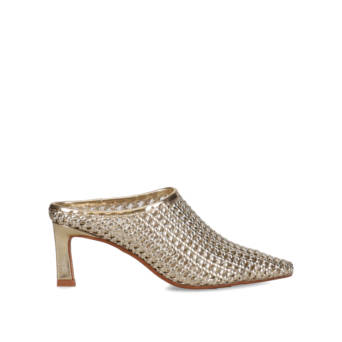 Gold woven mule