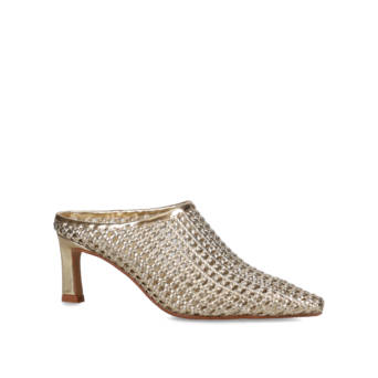 Gold woven mule